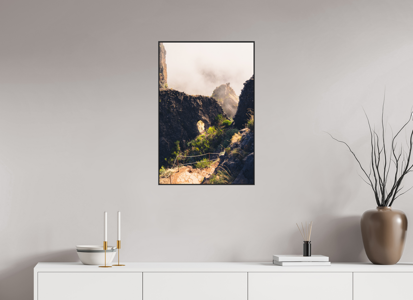 50 x 75 cm, Frame Aluminum Black Acrylic Glass Vereda do Pico Ruivo