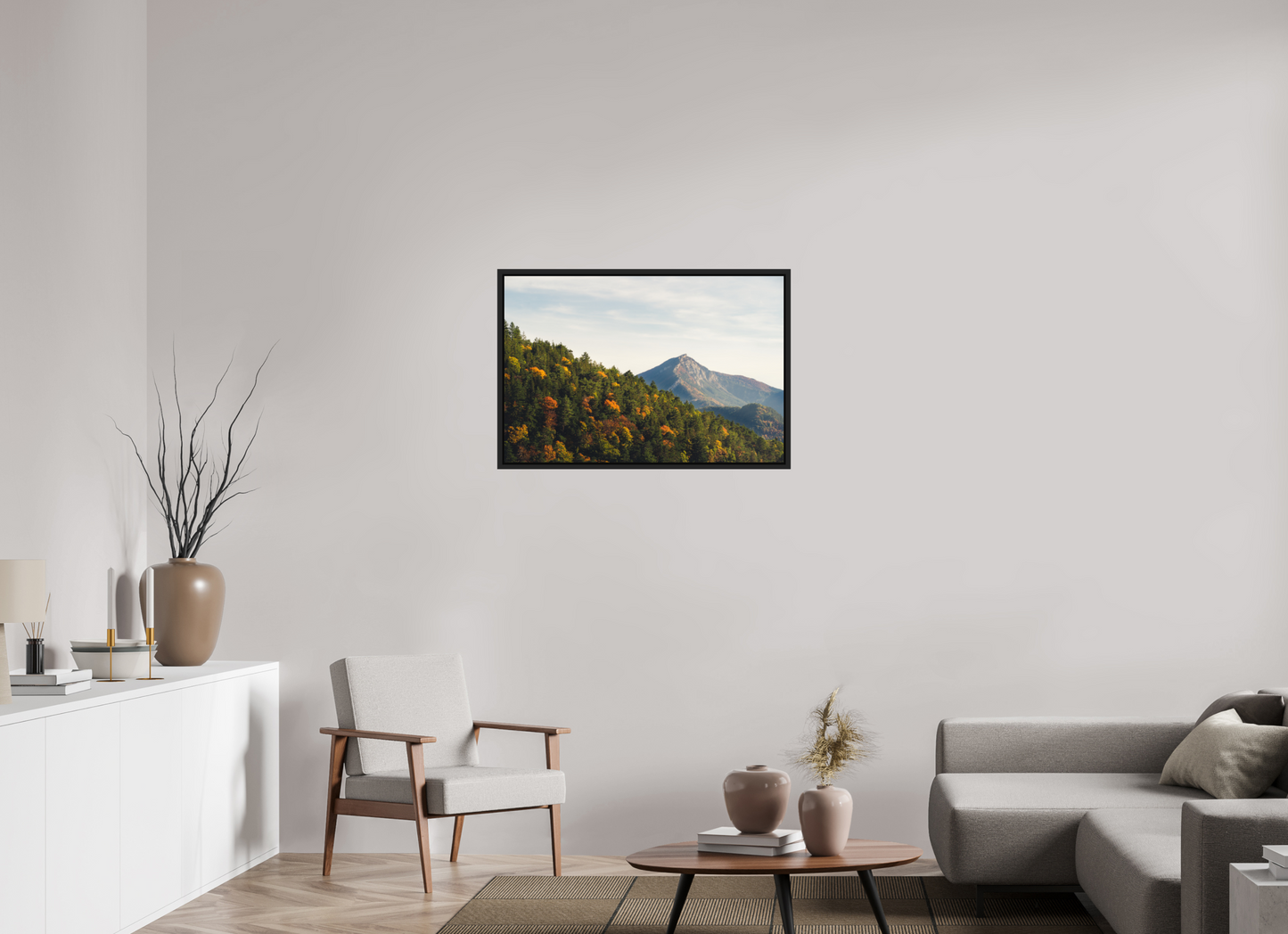 90 x 60 cm, Caisse Américaine Noir Mat Le Diois en Automne