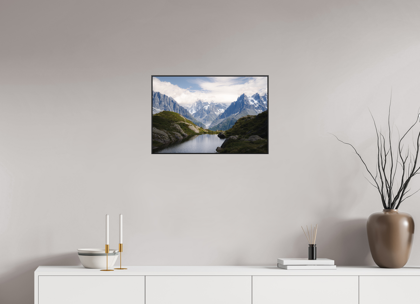 60 x 40 cm, Frame Aluminum Black Acrylic Glass Mer de Glace
