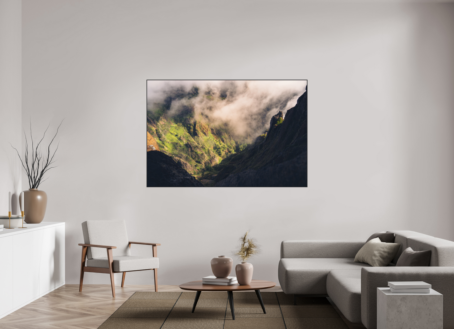 180 x 120 cm, Frame Aluminum Black Acrylic Glass Passo entre Ruivo e Arieiro