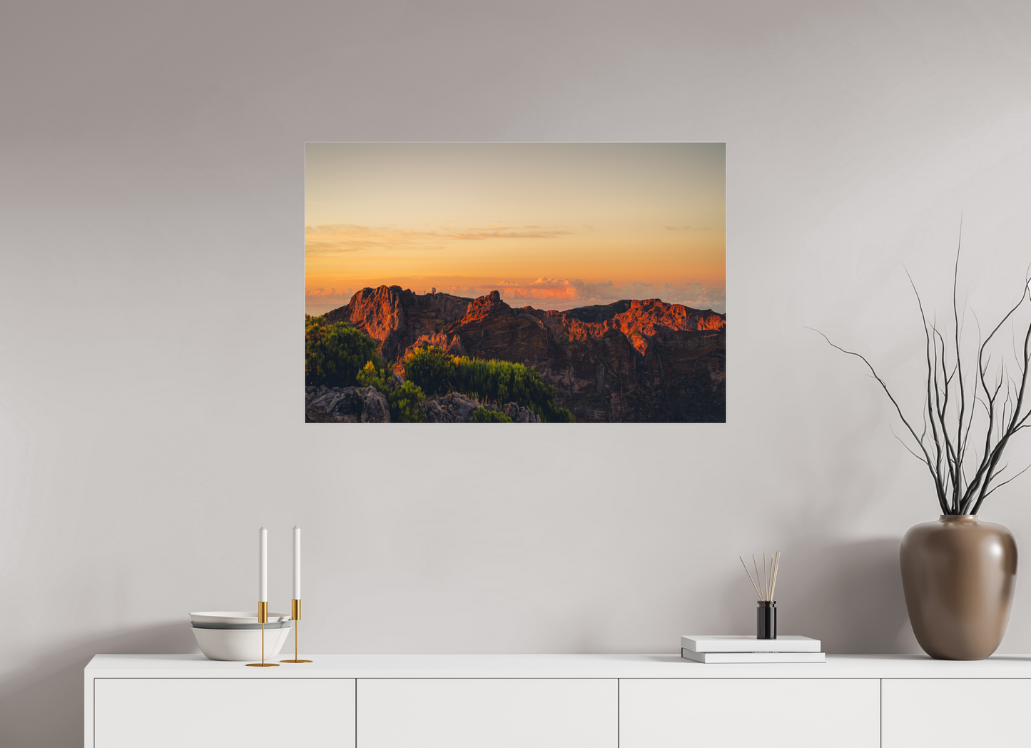 90 x 60 cm, Photo Print Under Acrylic Glass Pico do Arieiro at sunrise