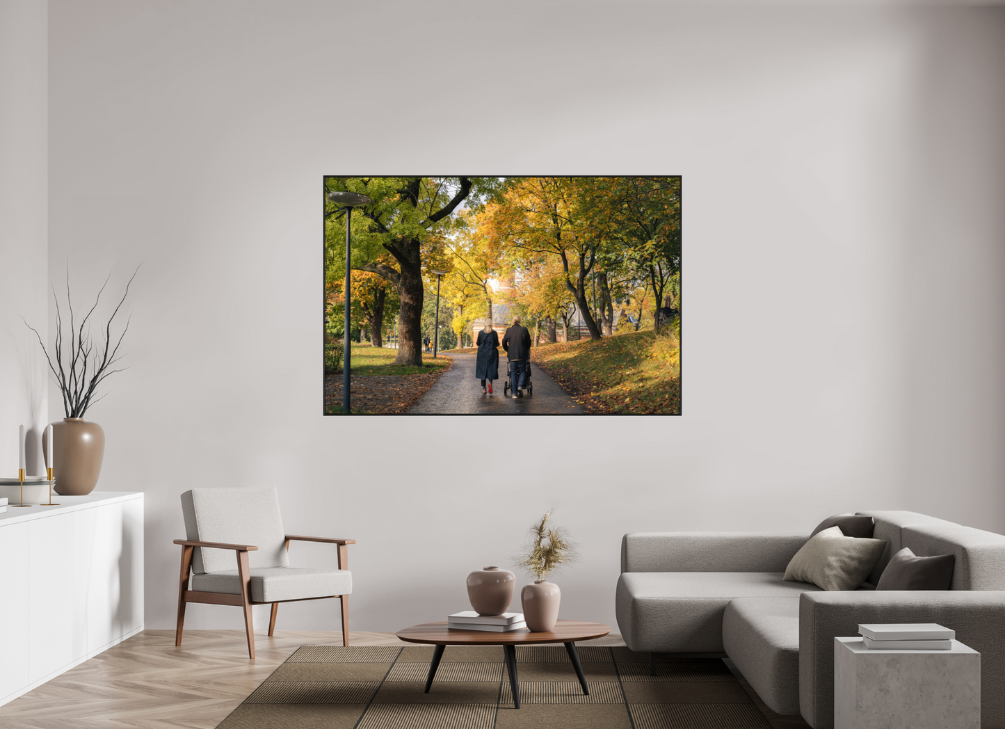 180 x 120 cm, Wooden Frame Black Oak Acrylic Glass Stockholm couple