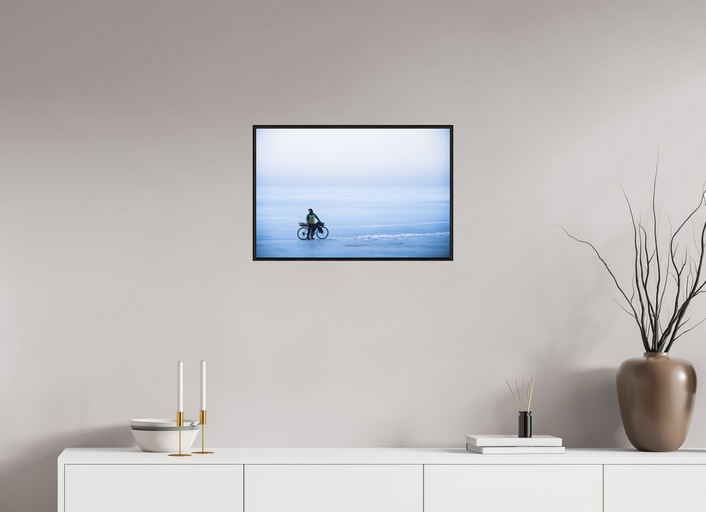 60 x 40 cm, Wooden Frame Black Oak Acrylic Glass Une page blanche