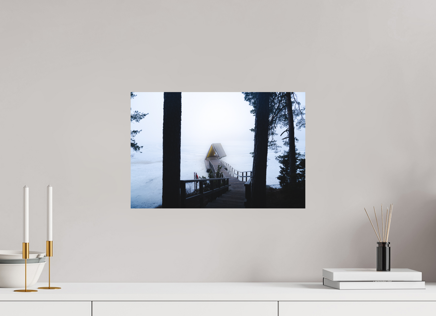 45 x 30 cm, Direct Printing On Aluminum Dibond Refuge d'hiver