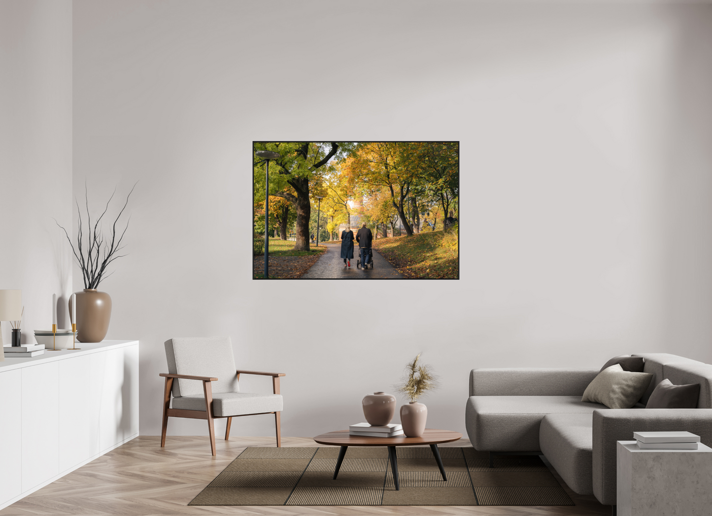 150 x 100 cm, Wooden Frame Black Oak Acrylic Glass Stockholm couple