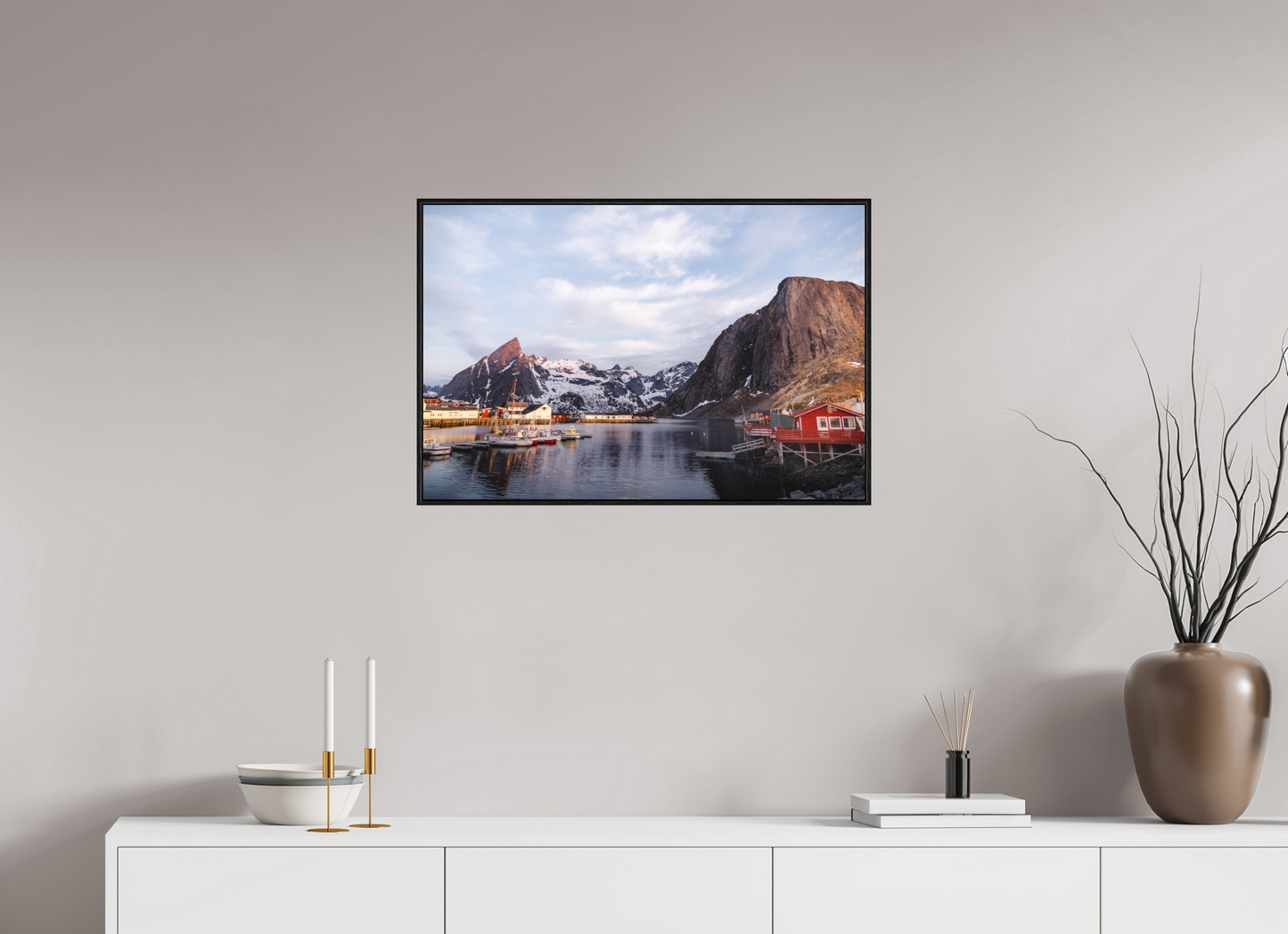 75 x 50 cm, Wooden Frame Black Oak Acrylic Glass Reine I
