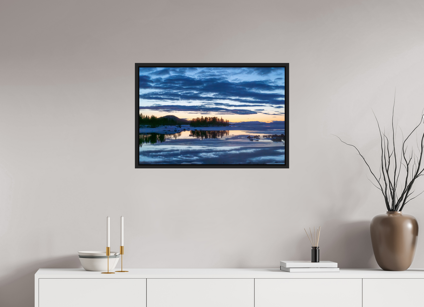 75 x 50 cm, Caisse Américaine Noir Mat Peinture Suédoise