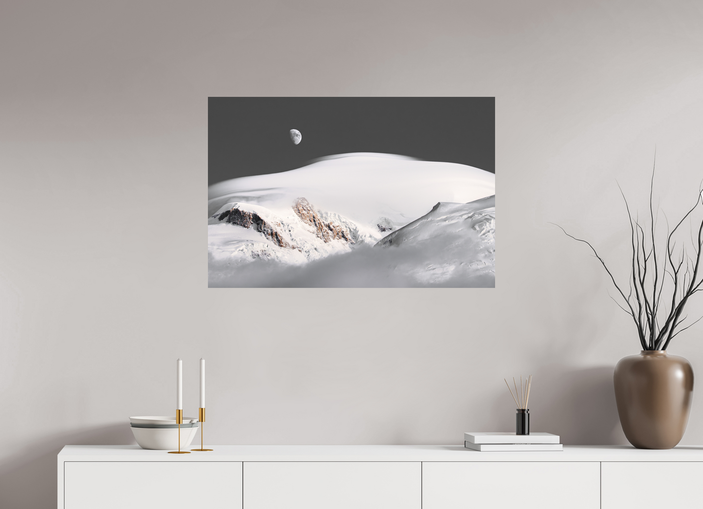 90 x 60 cm, Direct Printing On Aluminum Dibond Lever de Lune